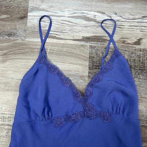 Gilligan & O'Malley Periwinkle Slip Dress Lingerie Lace Trim Size Large - Picture 2 of 7